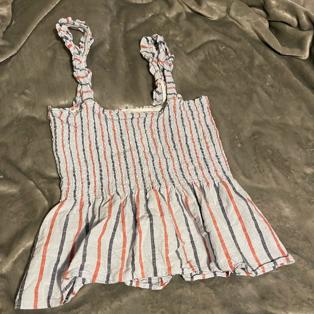 Red and blue striped tank top